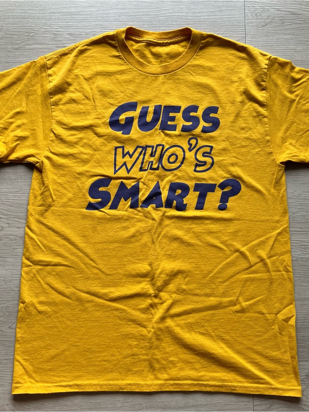 Guess Who's Smart? Yellow Graphic T-Shirt